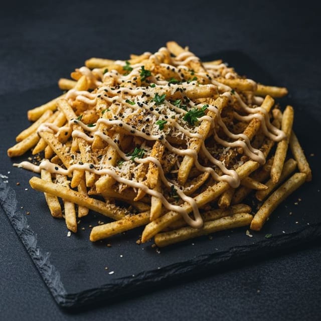 Parmesan Garlic Masala Fries.